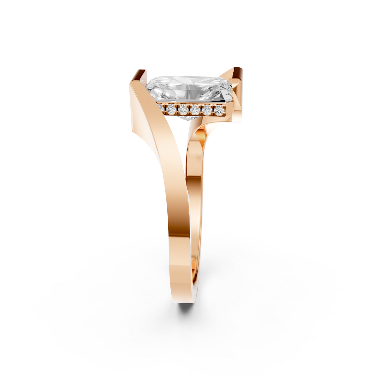 3 CT Elara Radiant Cut IGI Certified Diamond Engagement Ring in Gold