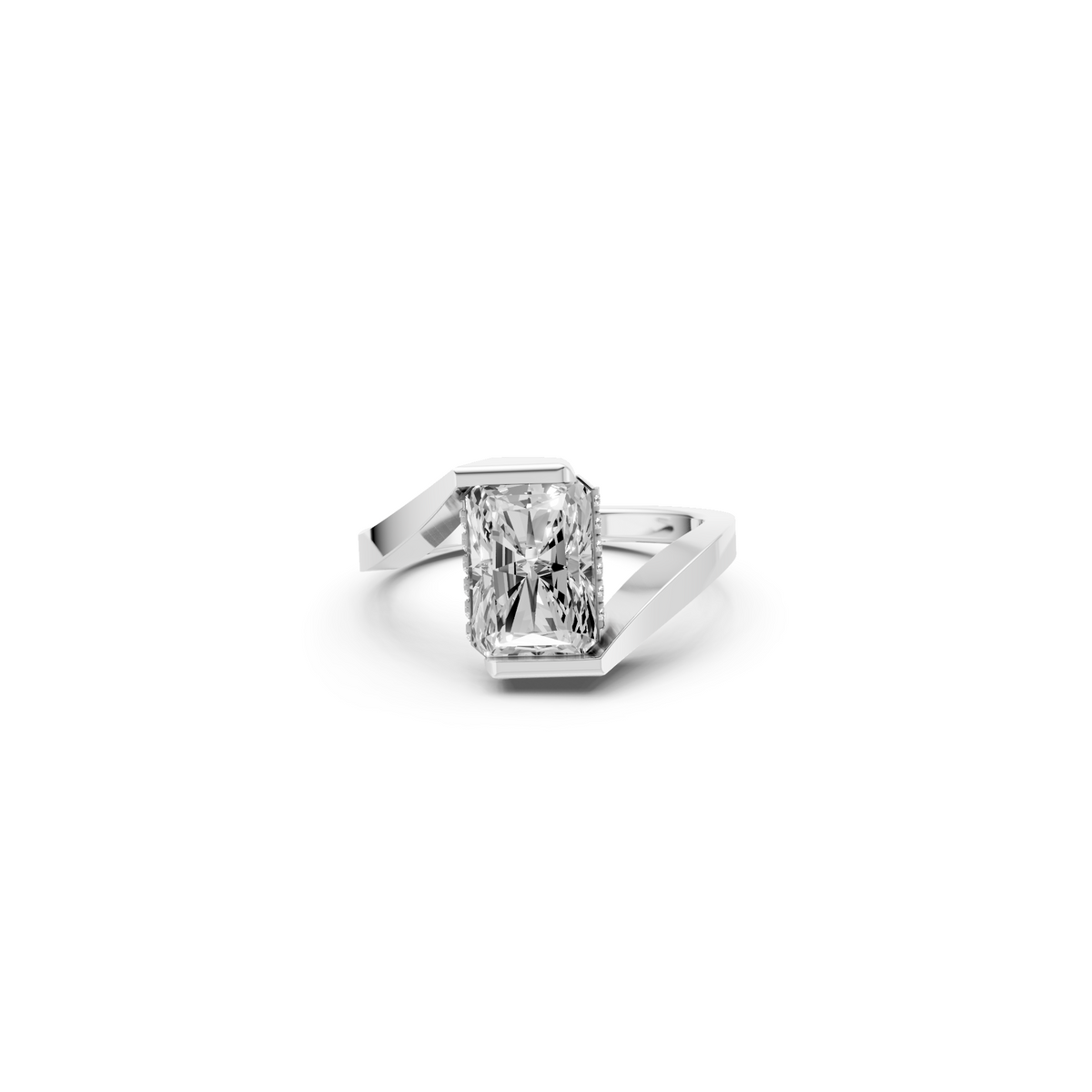 3 CT Elara Radiant Cut IGI Certified Diamond Engagement Ring in Gold