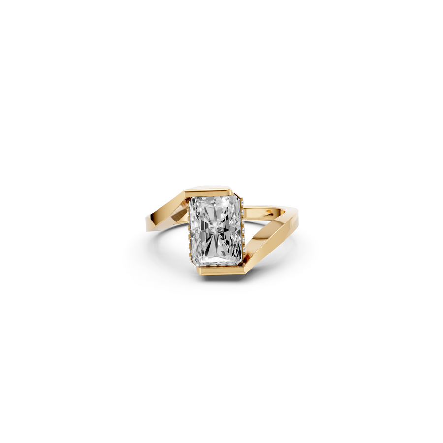 3 CT Elara Radiant Cut IGI Certified Diamond Engagement Ring in Gold