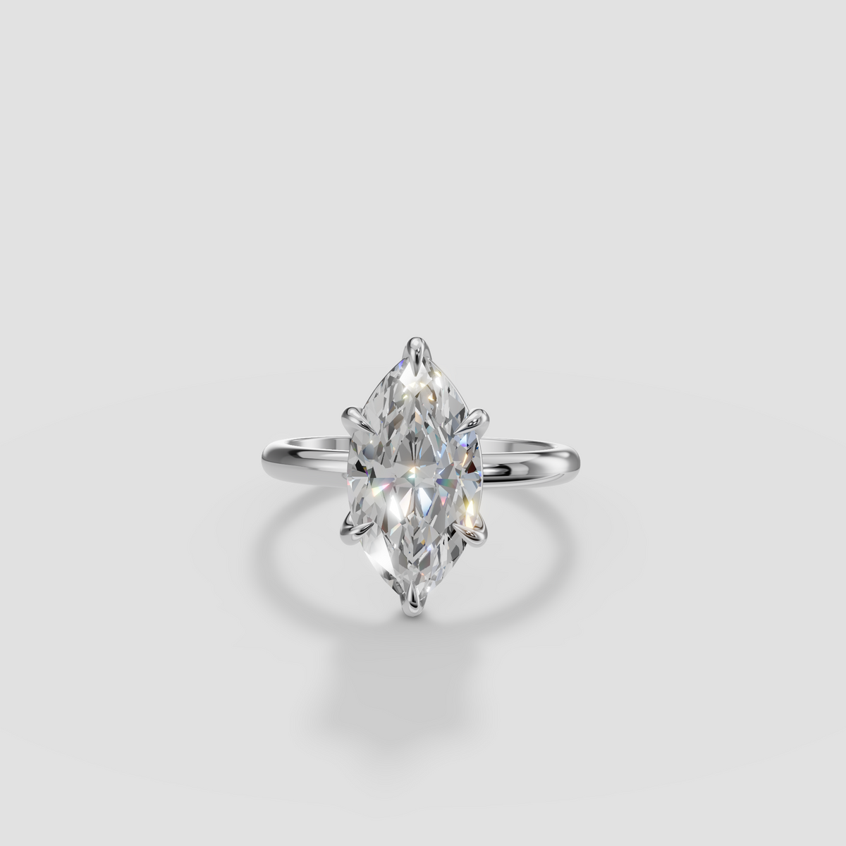 Marquise Cut Diamond Engagement Ring in 14K Gold