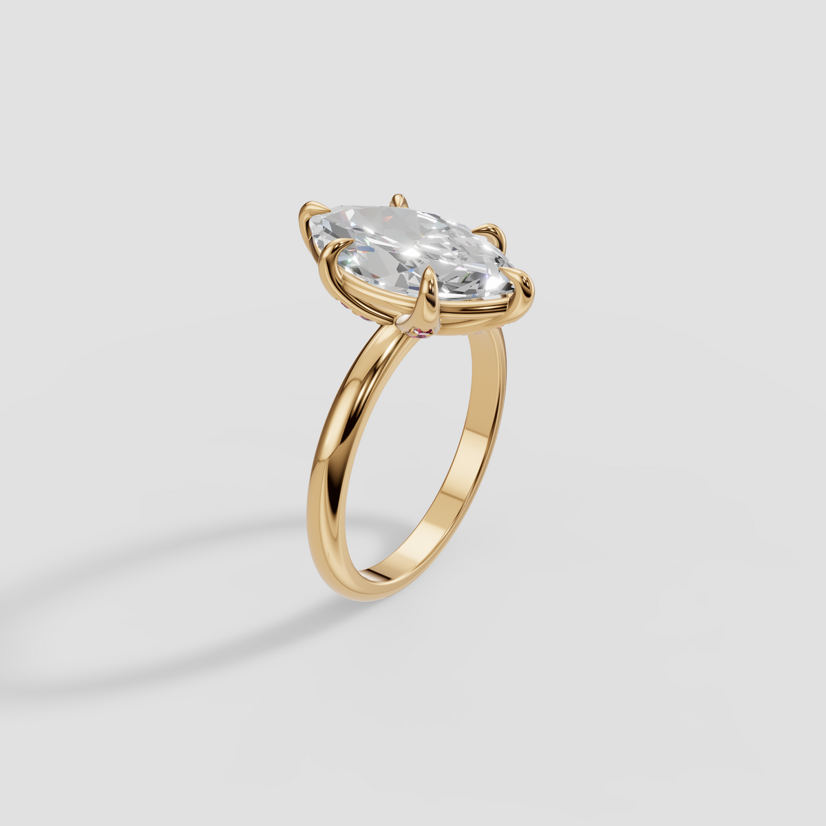 Marquise Cut Diamond Engagement Ring in 14K Gold