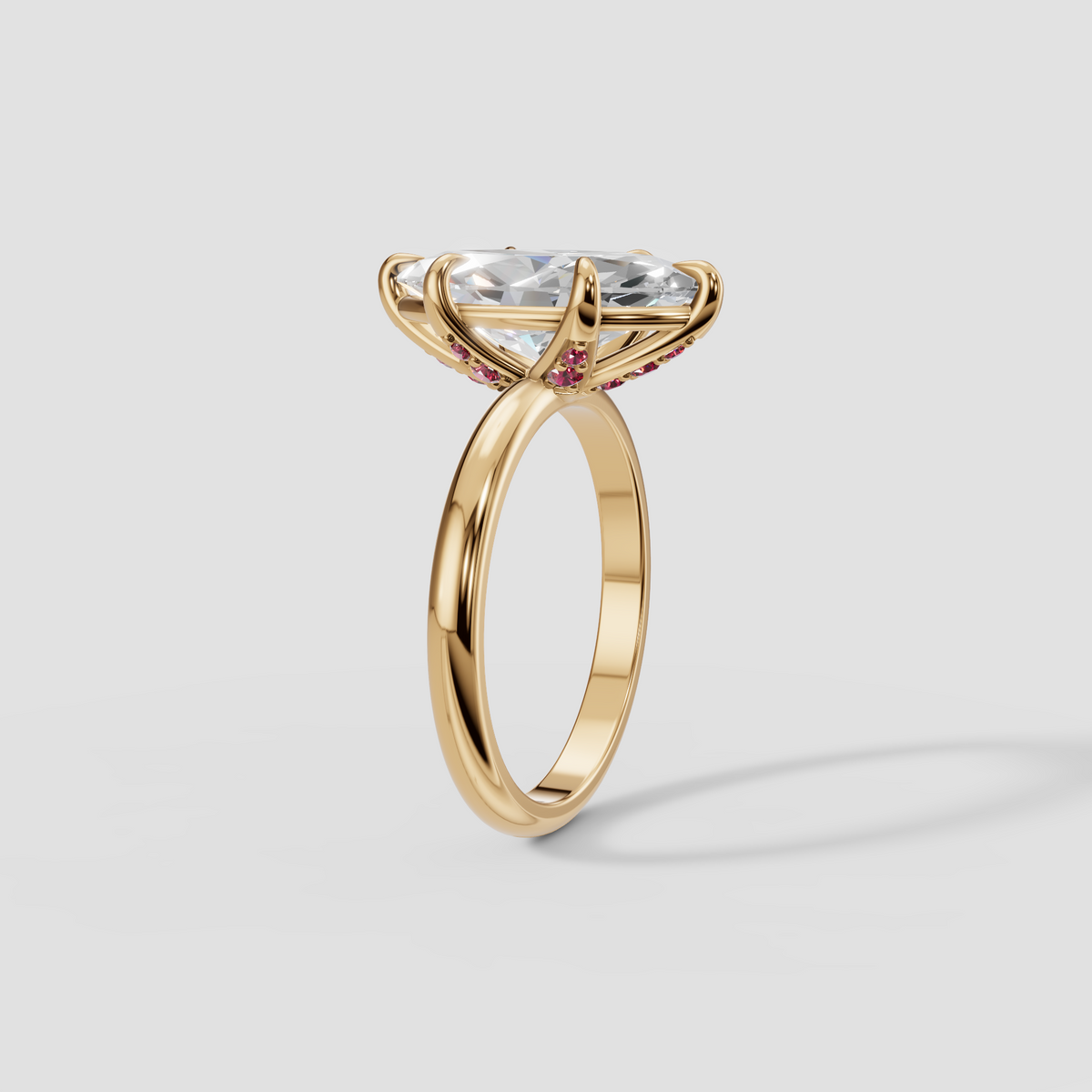 Marquise Cut Diamond Engagement Ring in 14K Gold