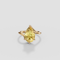 Pear Cut Yellow Diamond Engagement Ring, Fancy Yellow Statement Ring