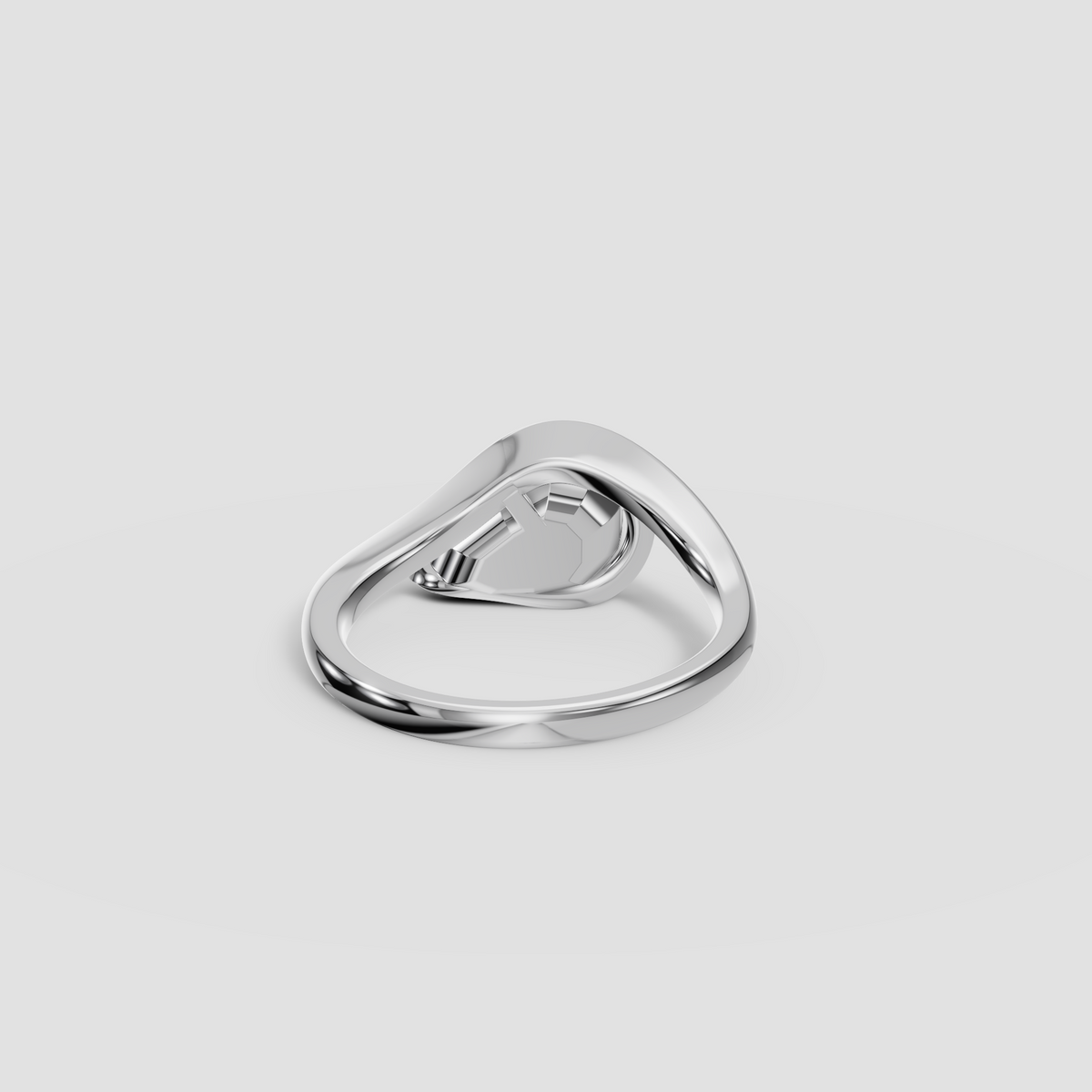 Swirl Bezel Pear Cut Blue Diamond Engagement Ring in 14K Gold