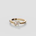 Zuri Hexagon Cut Diamond Toi et Moi Bezel Ring in 14K Gold
