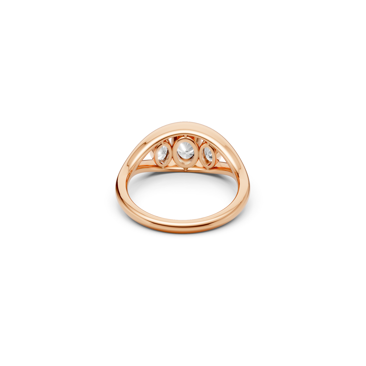 Elara Oval Cut Diamond Three Stone Engagement Ring