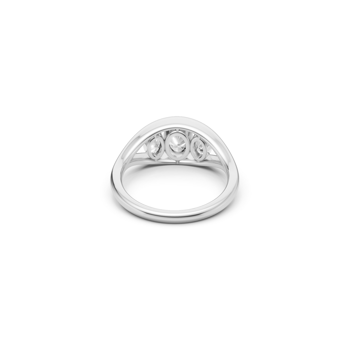 Elara Oval Cut Diamond Three Stone Engagement Ring