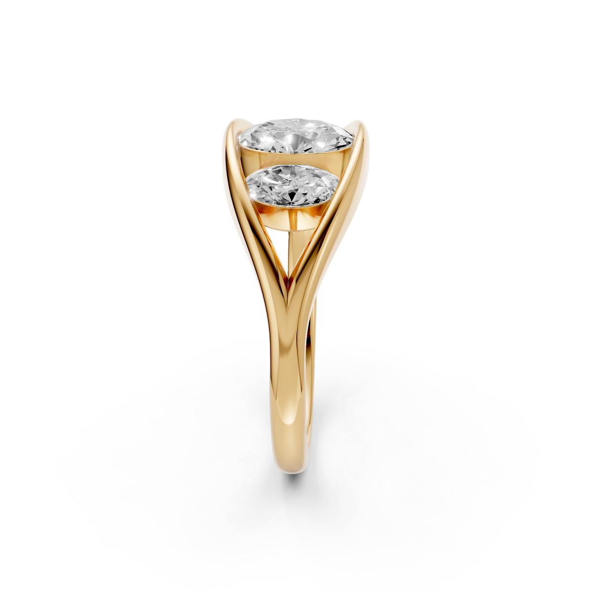 Elara Oval Cut Diamond Three Stone Engagement Ring