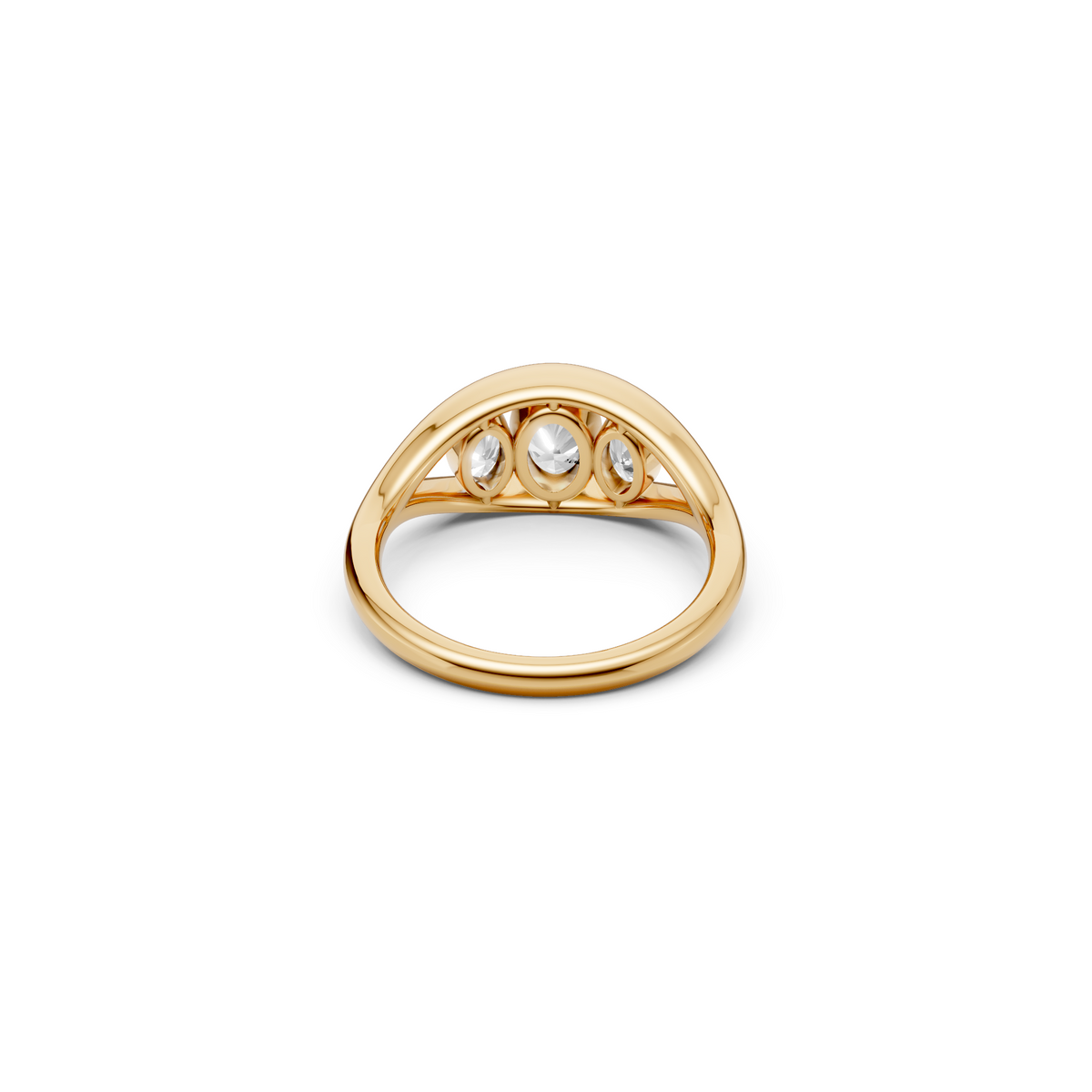 Elara Oval Cut Diamond Three Stone Engagement Ring