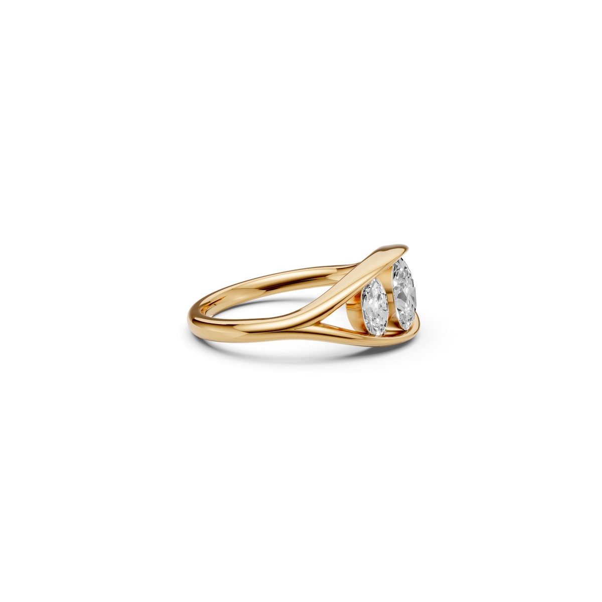 Elara Oval Cut Diamond Three Stone Engagement Ring