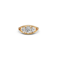 Elara Oval Cut Diamond Three Stone Engagement Ring