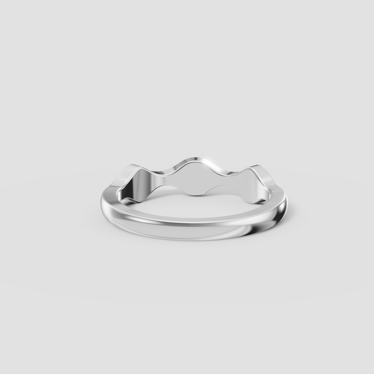 Kite Cut Diamond Wave Band Ring in 14K Yellow Gold
