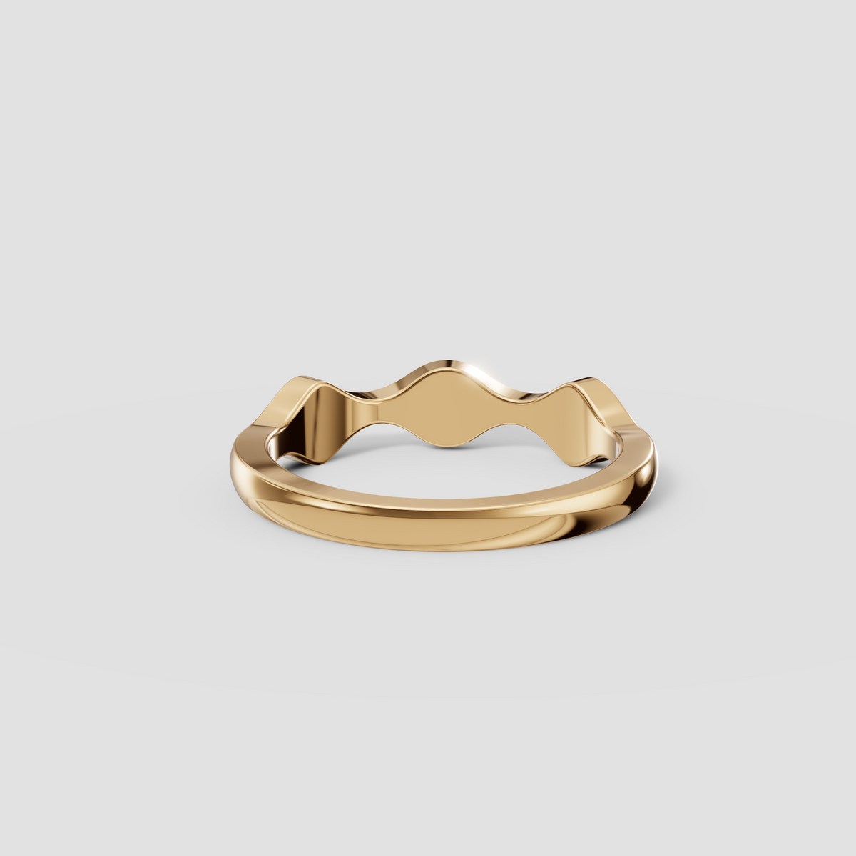 Kite Cut Diamond Wave Band Ring in 14K Yellow Gold