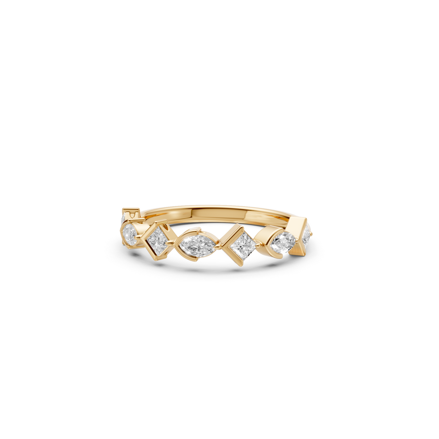 Aria Princess & Marquise Diamond Stackable Band in Gold