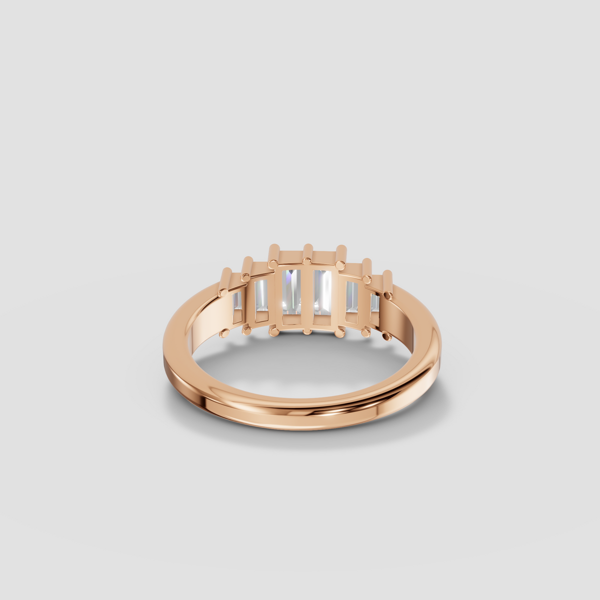 Aria Baguette Diamond Geometric Stackable Band in Gold