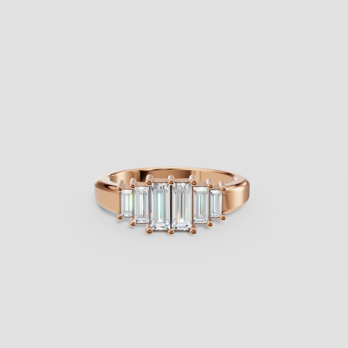 Aria Baguette Diamond Geometric Stackable Band in Gold