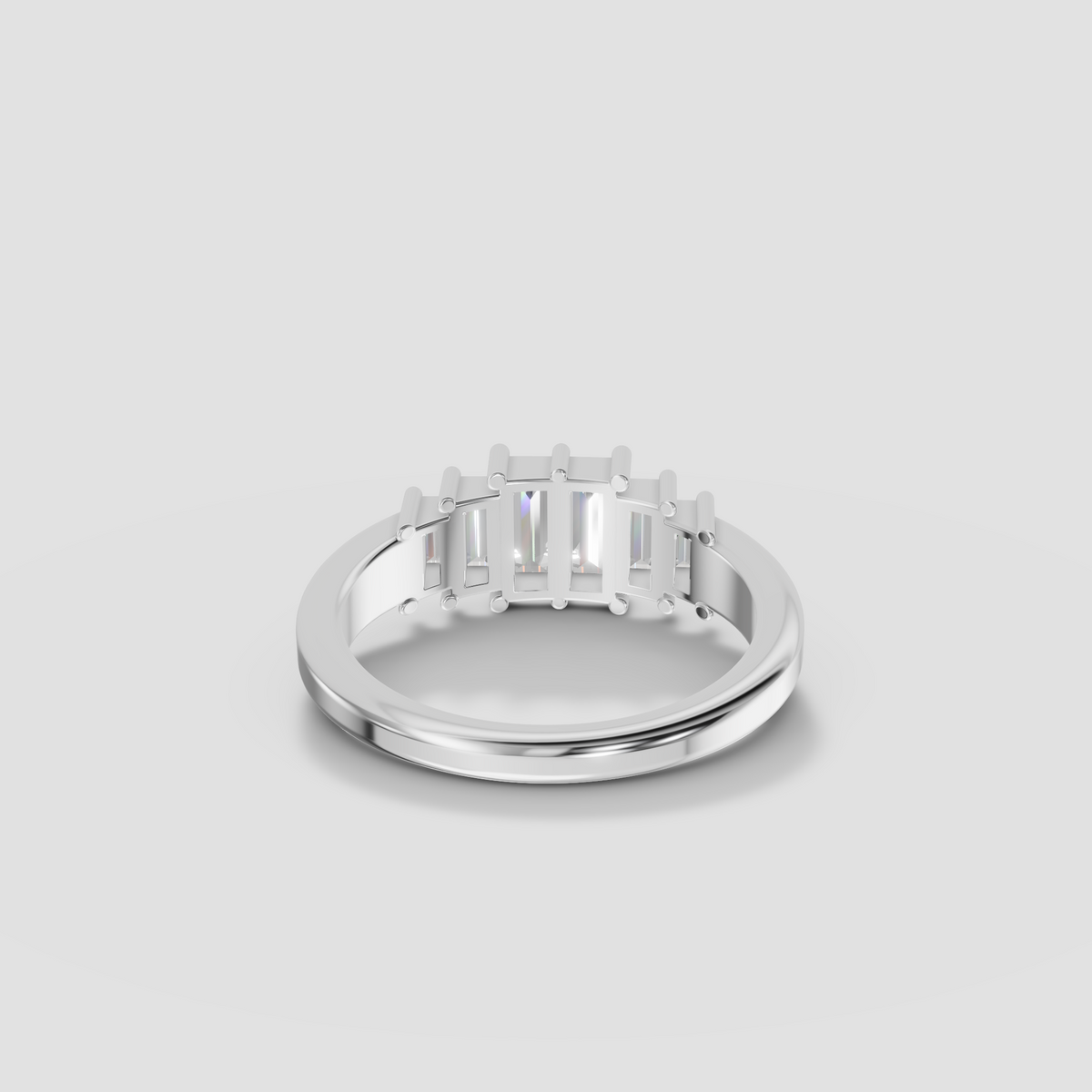 Aria Baguette Diamond Geometric Stackable Band in Gold