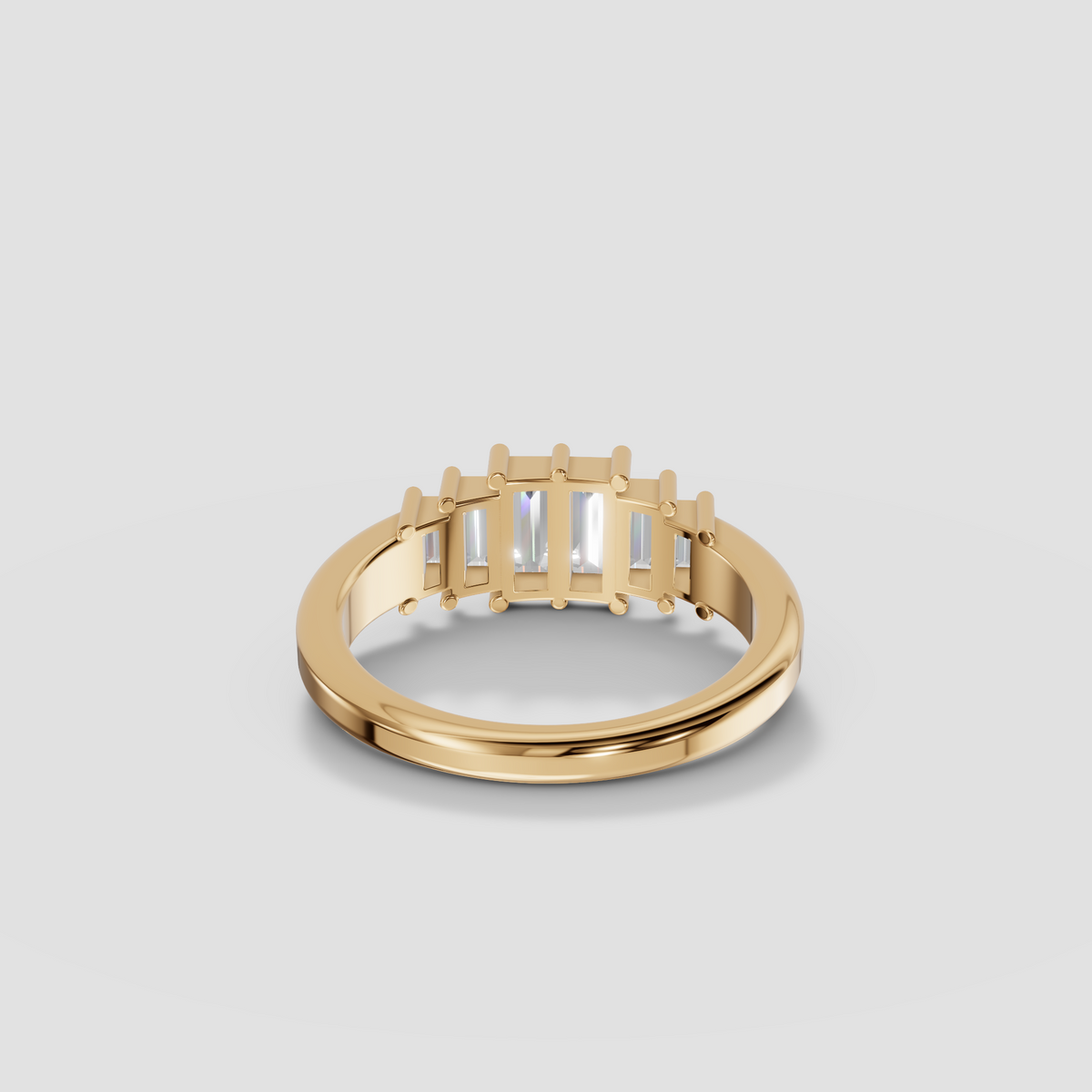 Aria Baguette Diamond Geometric Stackable Band in Gold