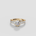 Hexagon Diamond IGI Certified Engagement Ring in Gold