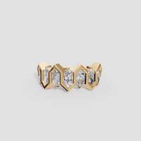 Zara Dutch Marquise Diamond Geometric Zigzag Wedding Band in 14K Gold