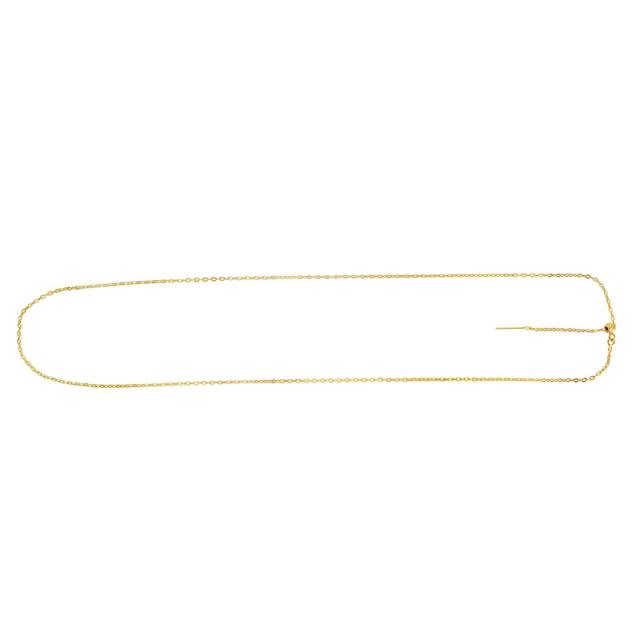 14K Yellow Gold 1.7mm Adjustable Flat Cable Chain Necklace