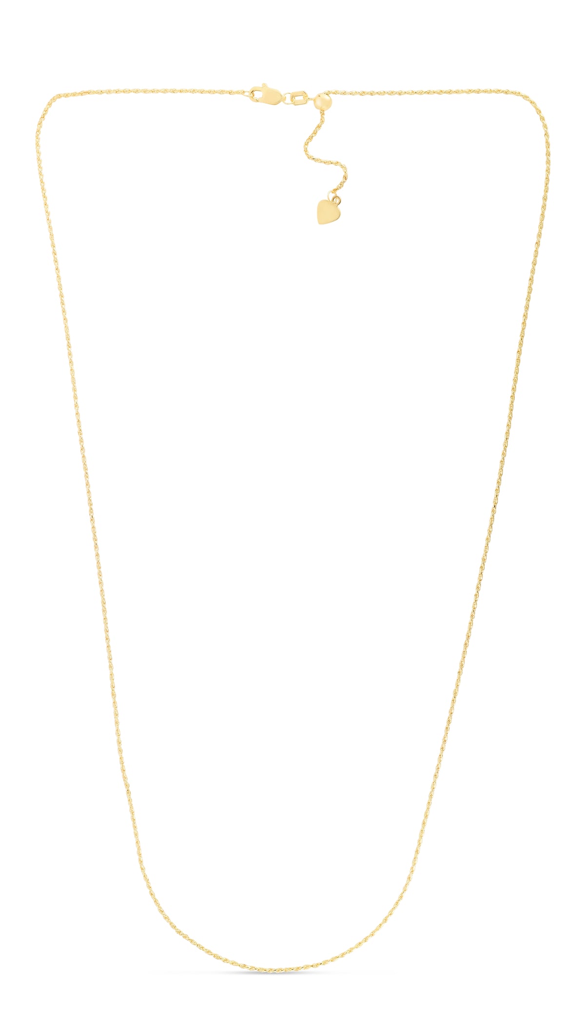 14K Yellow Gold 0.95mm Adjustable Rope Chain Necklace