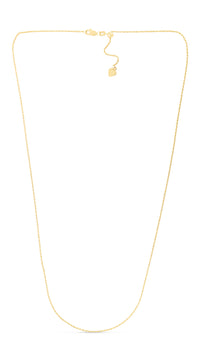 14K Yellow Gold 0.95mm Adjustable Rope Chain Necklace
