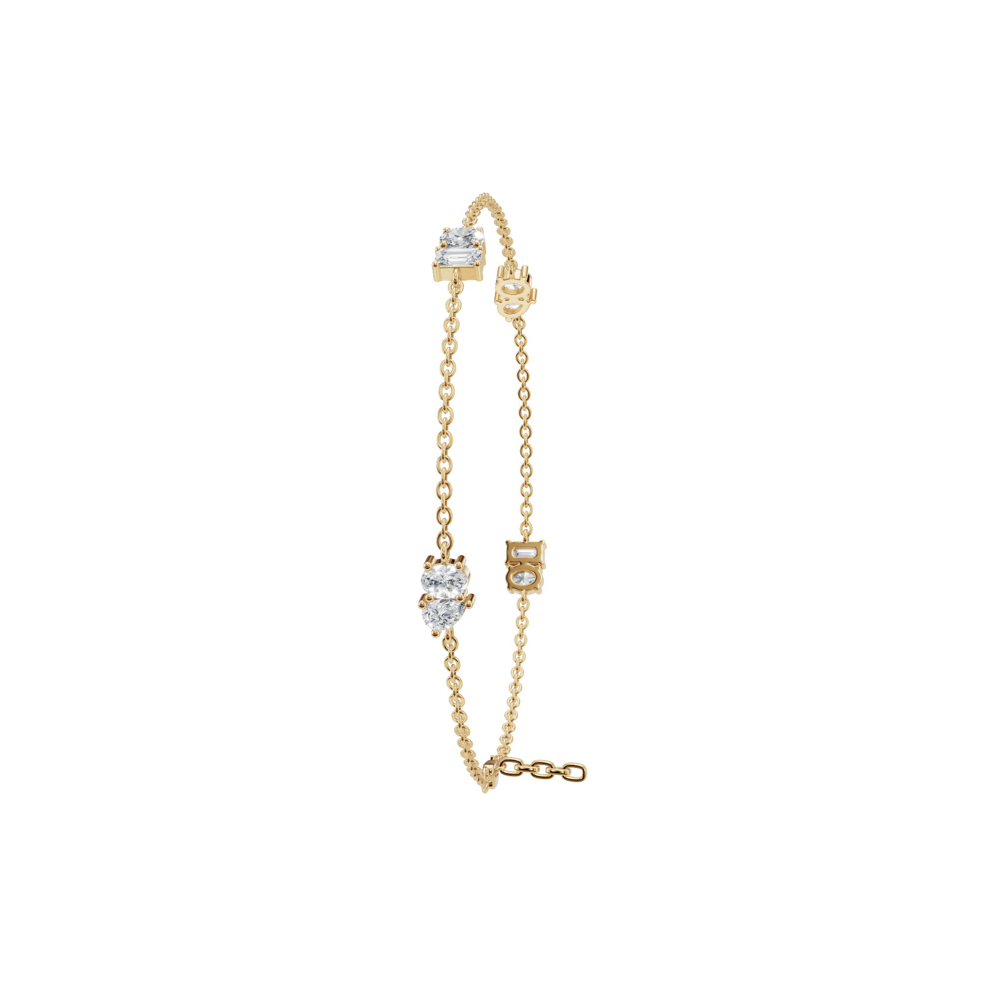 Modern Diamond Gold Chain Bracelet – Wedding Season Jewelry