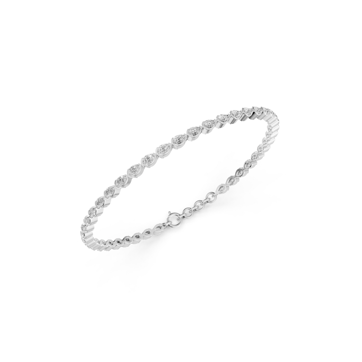 Rosalind Pear Cut Diamond Tennis Bracelet