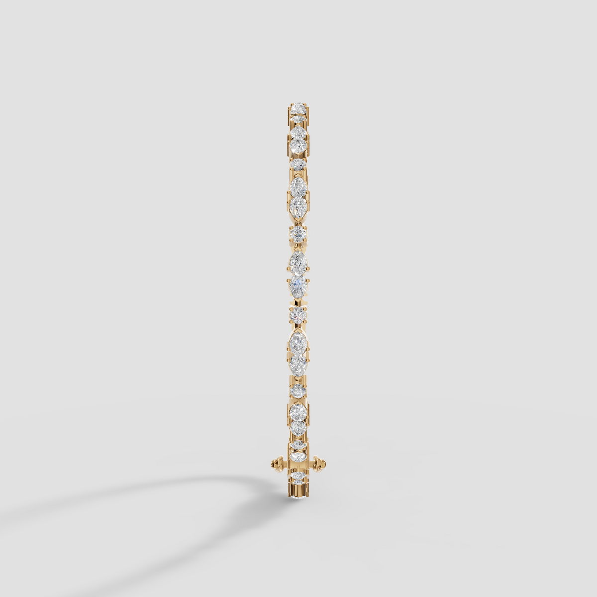 Pear Cut Diamond Link Bracelet with Round Diamond Accents