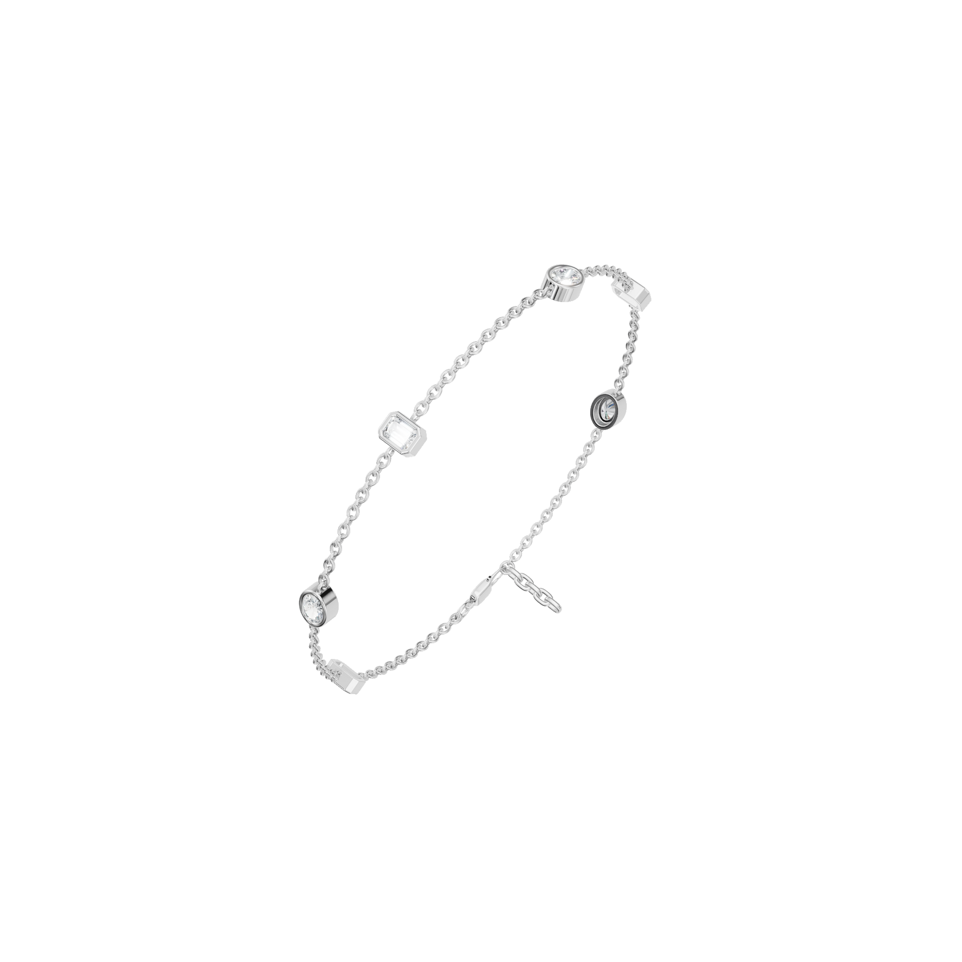 Mixed-Cut Bezel Lab Grown Diamond Chain Bracelet