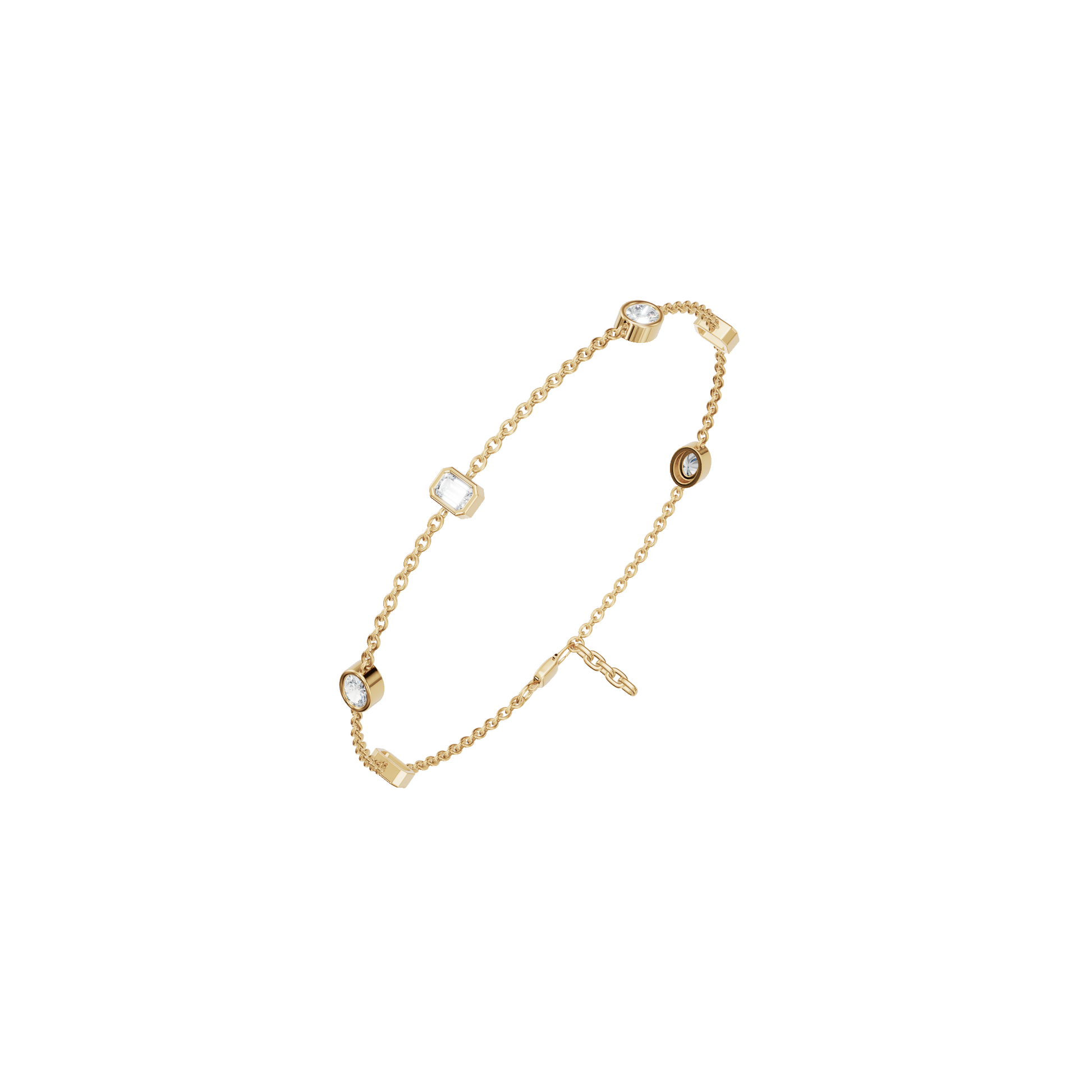 Mixed-Cut Bezel Lab Grown Diamond Chain Bracelet