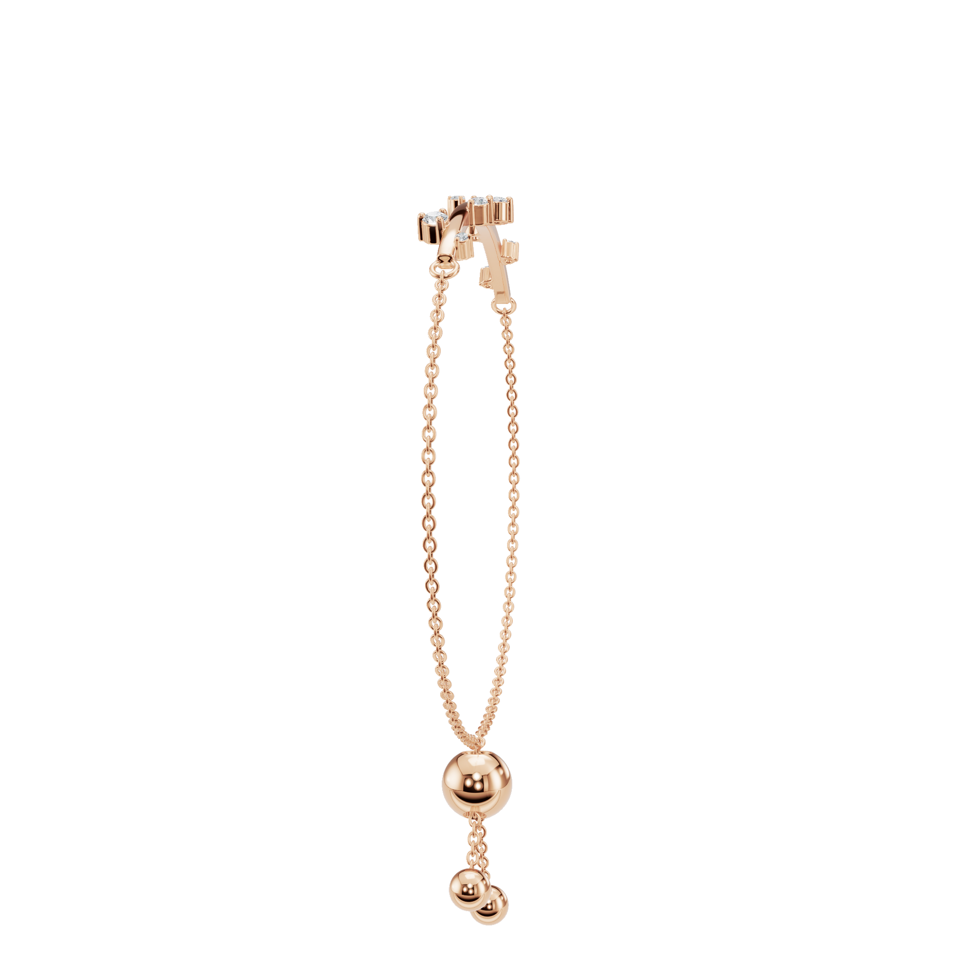 Lab Grown Diamond Station Bracelet with Adjustable Chain