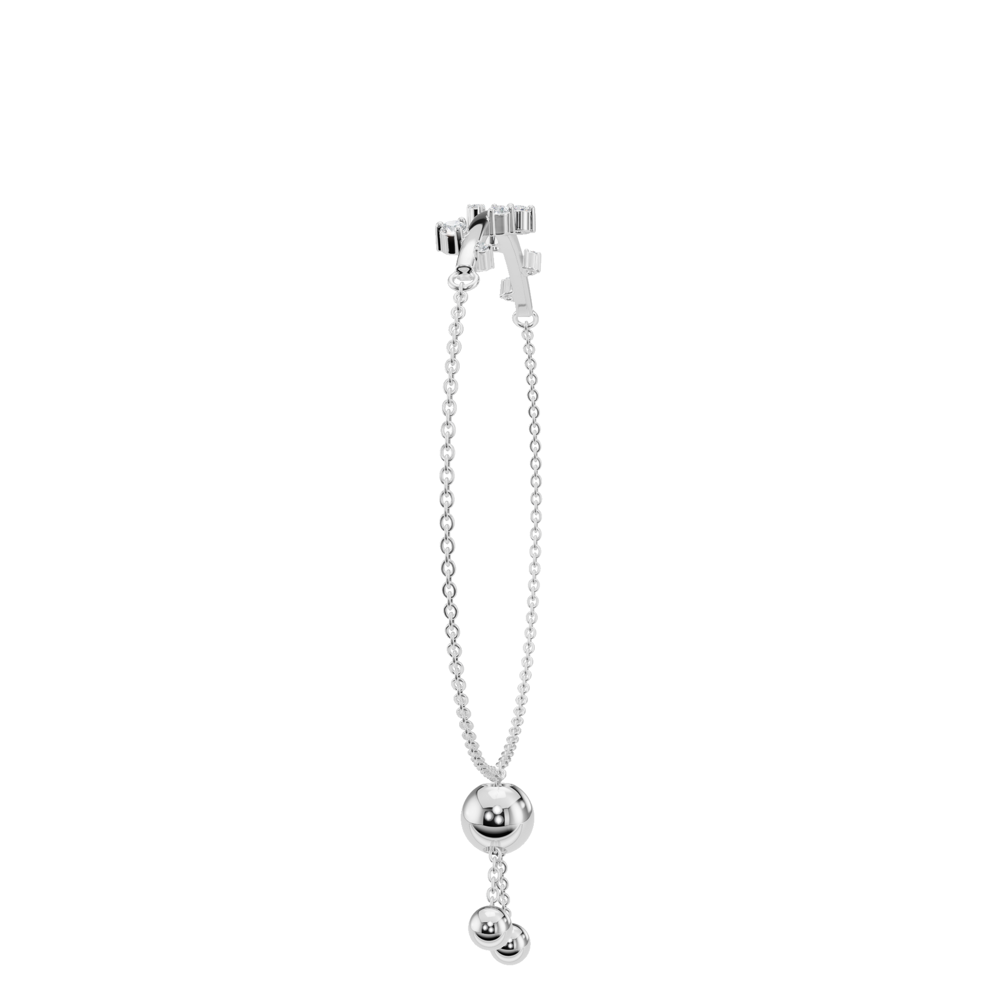 Lab Grown Diamond Station Bracelet with Adjustable Chain