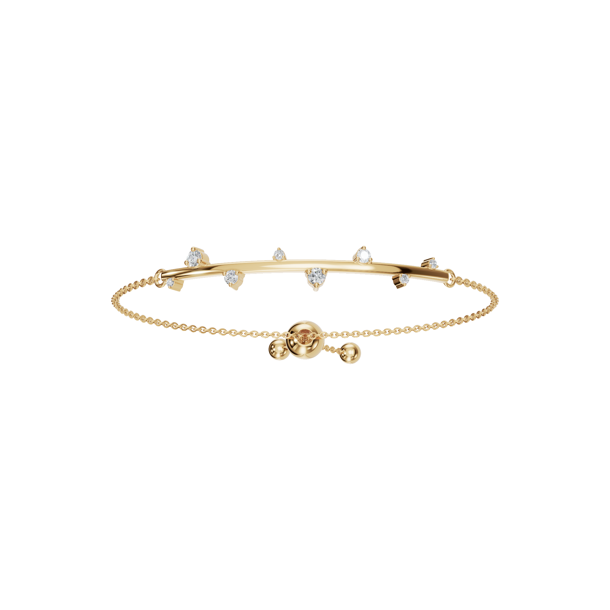 Lab Grown Diamond Station Bracelet with Adjustable Chain