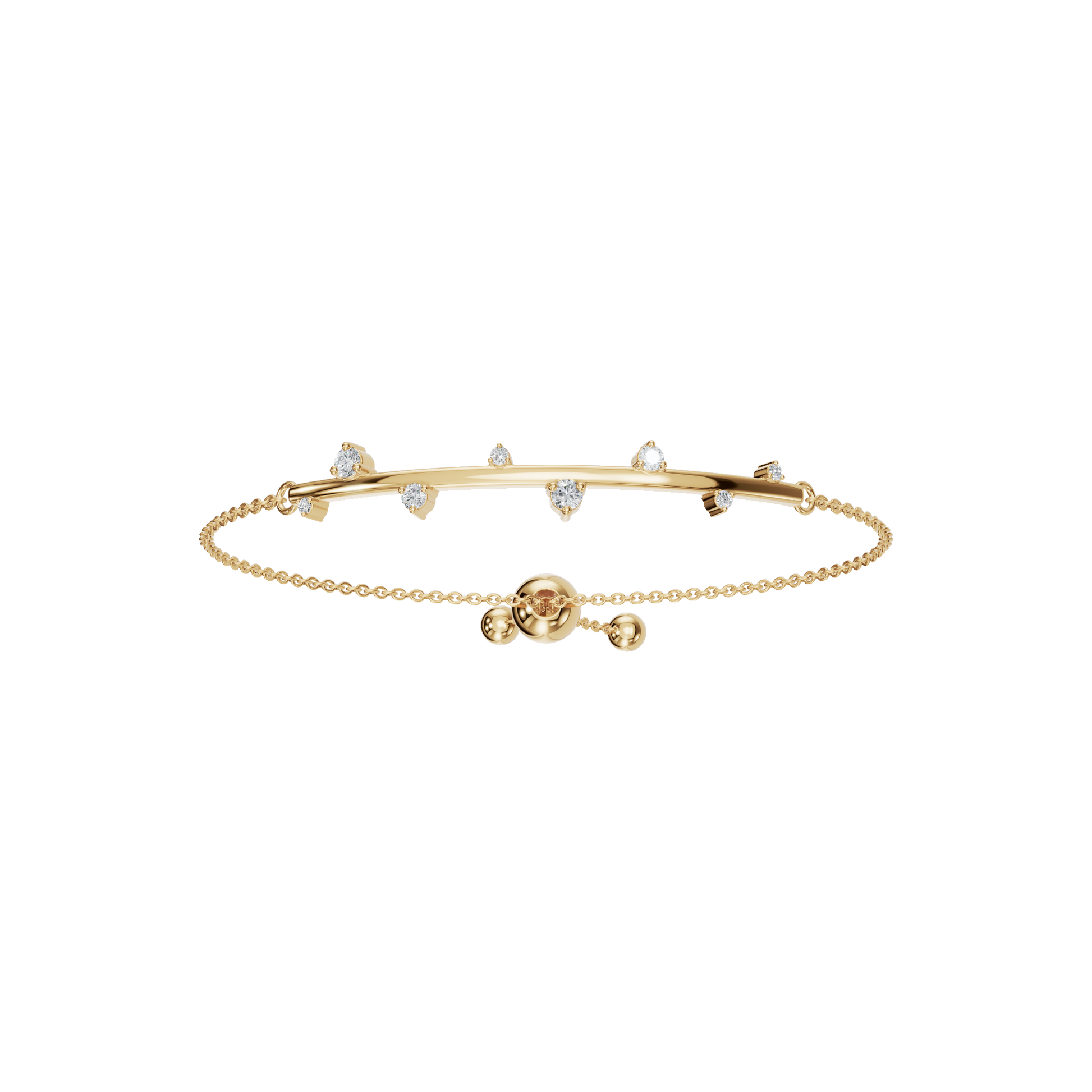 Lab Grown Diamond Station Bracelet with Adjustable Chain