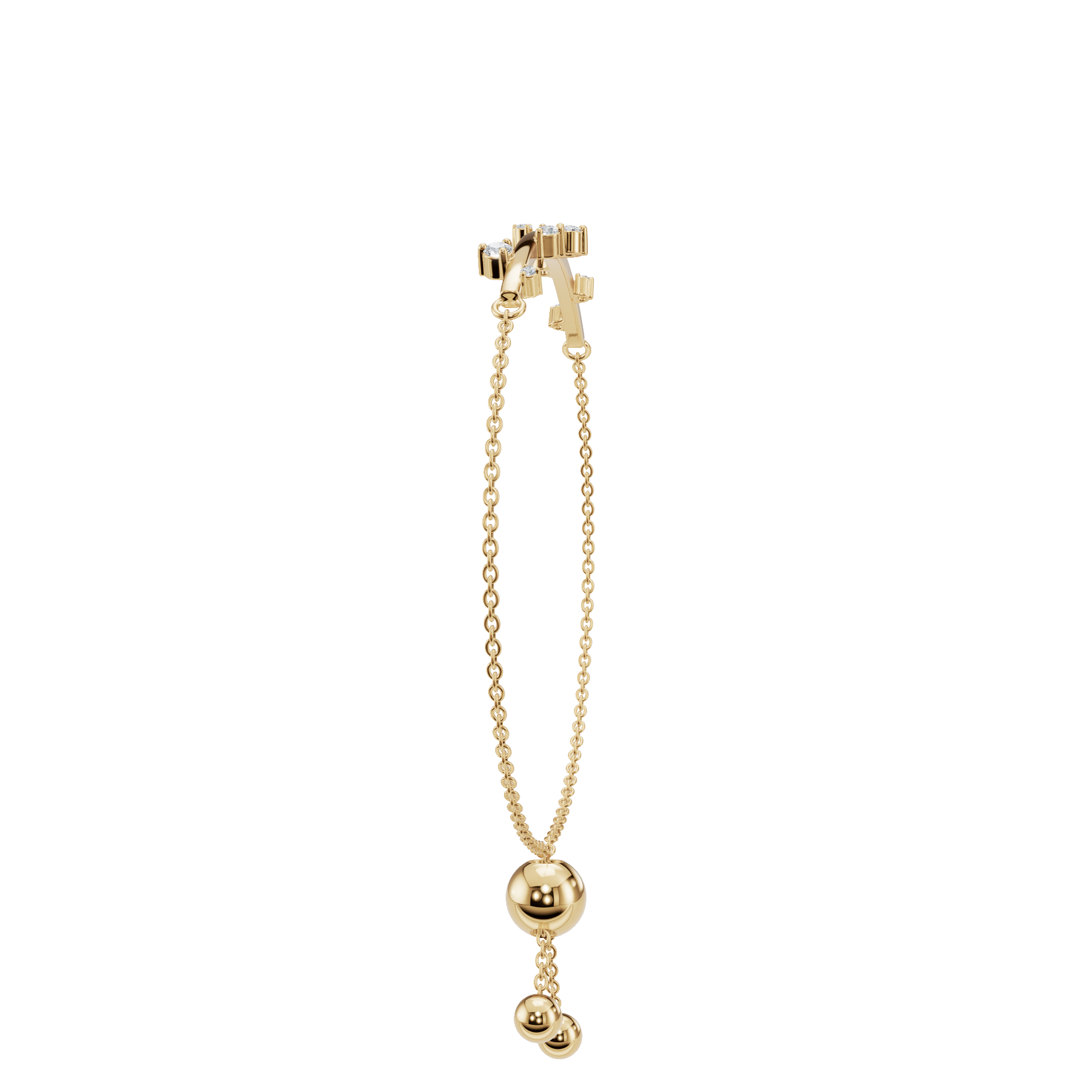 Lab Grown Diamond Station Bracelet with Adjustable Chain