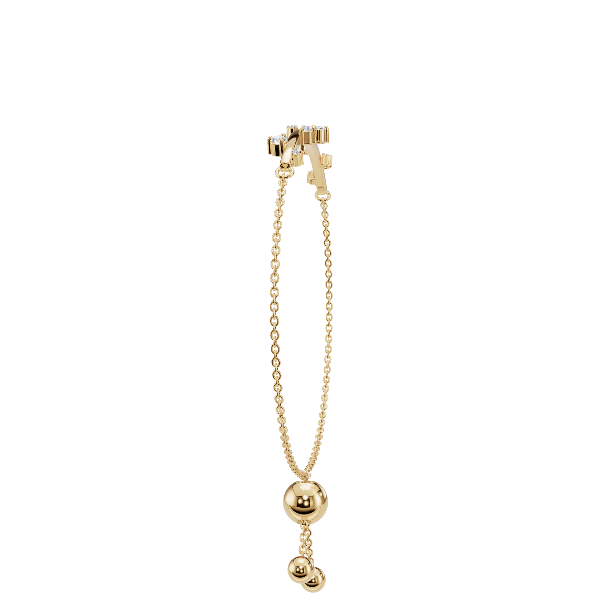 Lab Grown Diamond Station Bracelet with Adjustable Chain