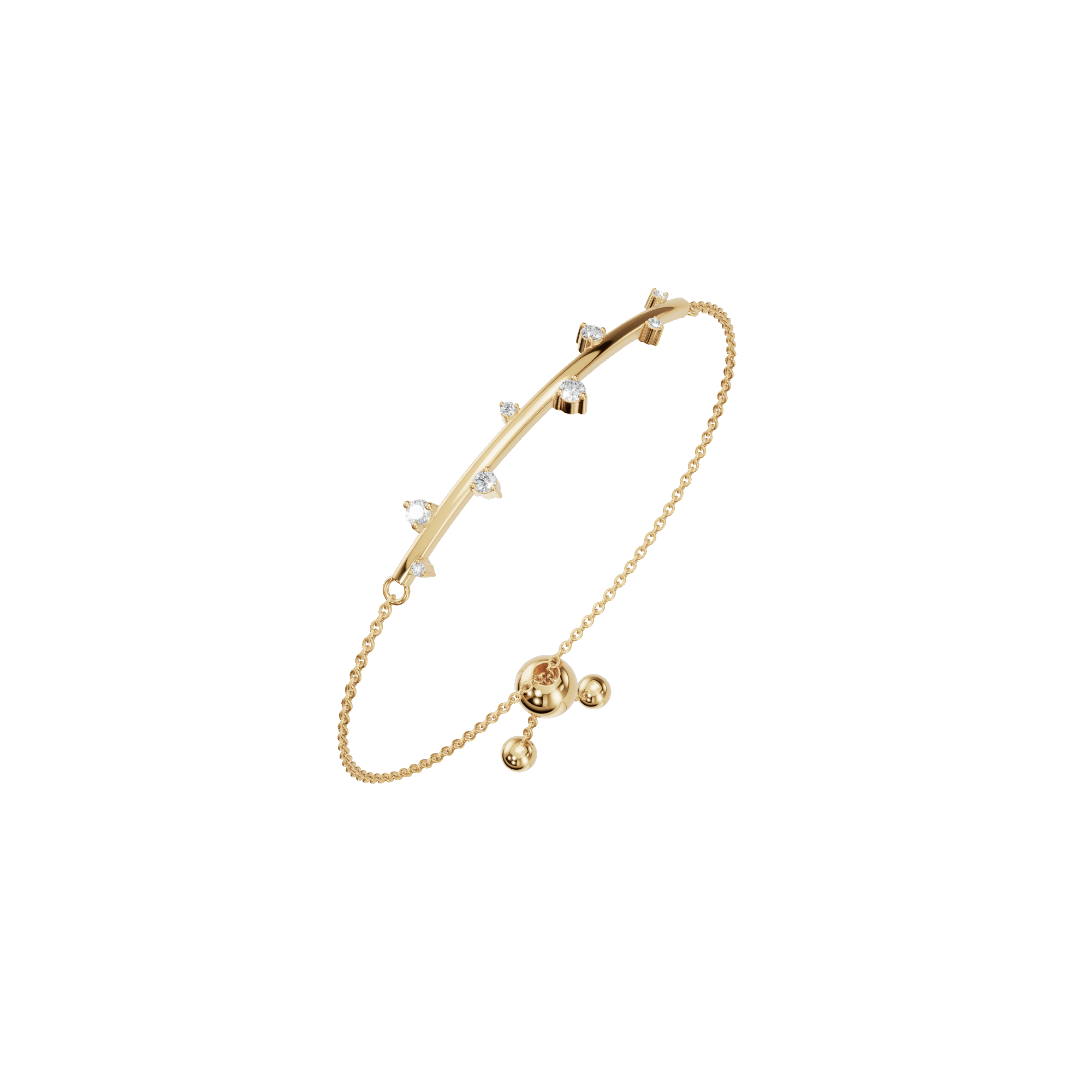 Lab Grown Diamond Station Bracelet with Adjustable Chain