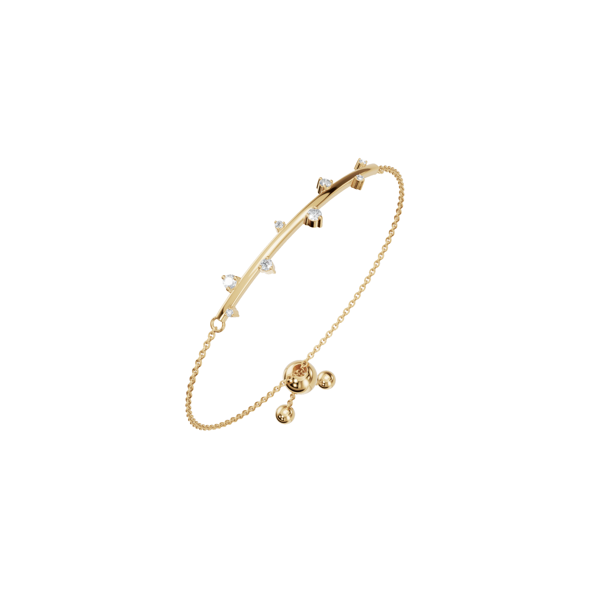 Lab Grown Diamond Station Bracelet with Adjustable Chain