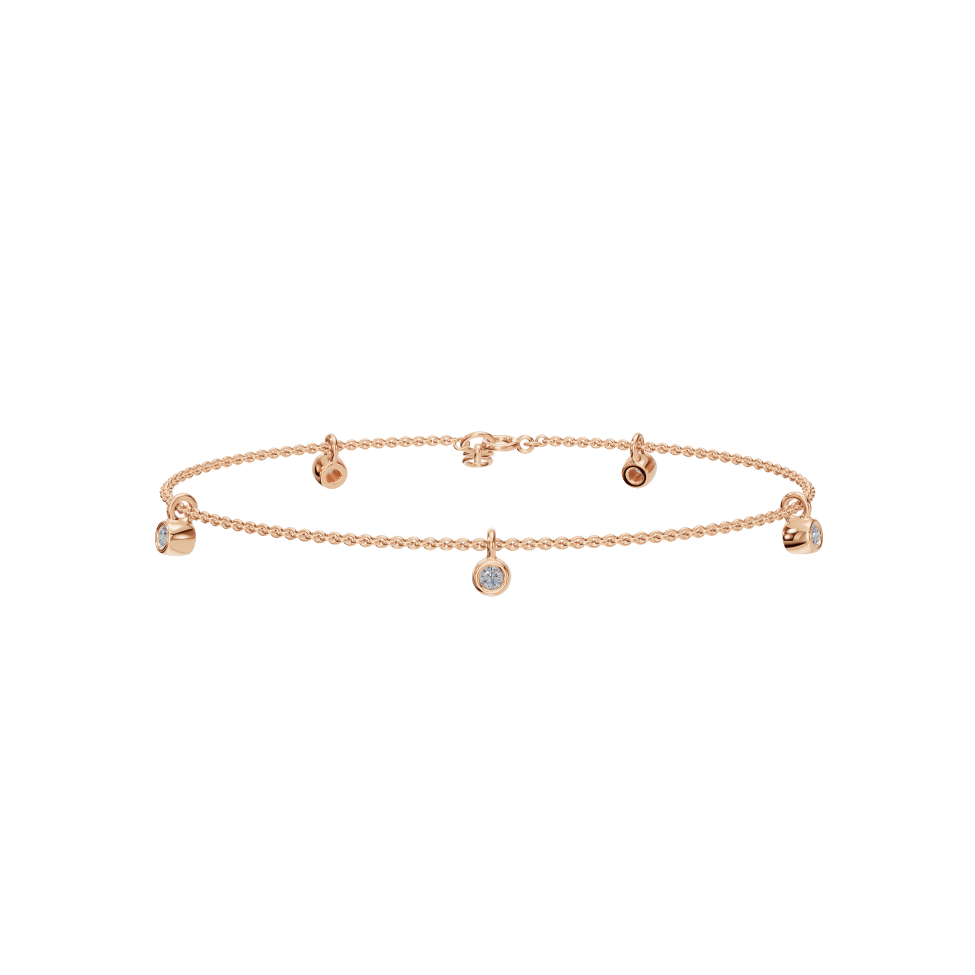 Moonfall Bezel Lab Grown Diamond Charm Chain Bracelet