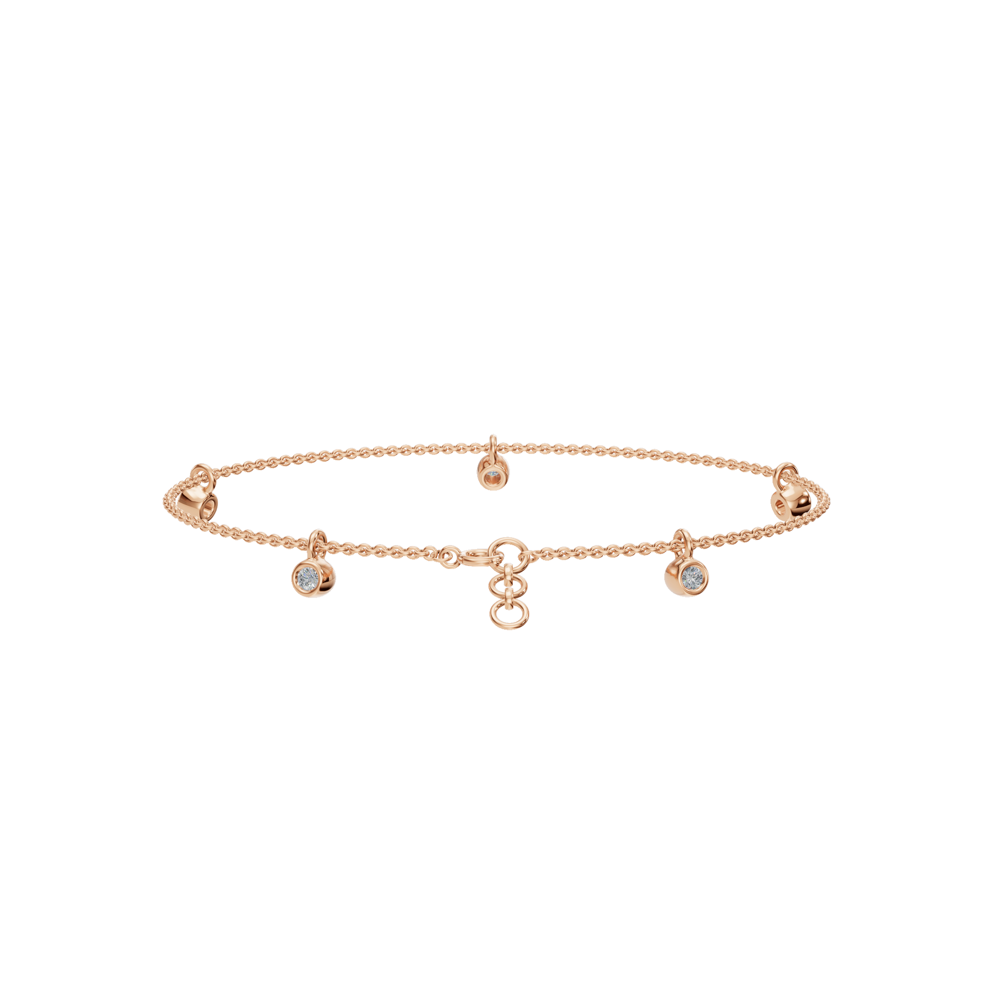 Moonfall Bezel Lab Grown Diamond Charm Chain Bracelet