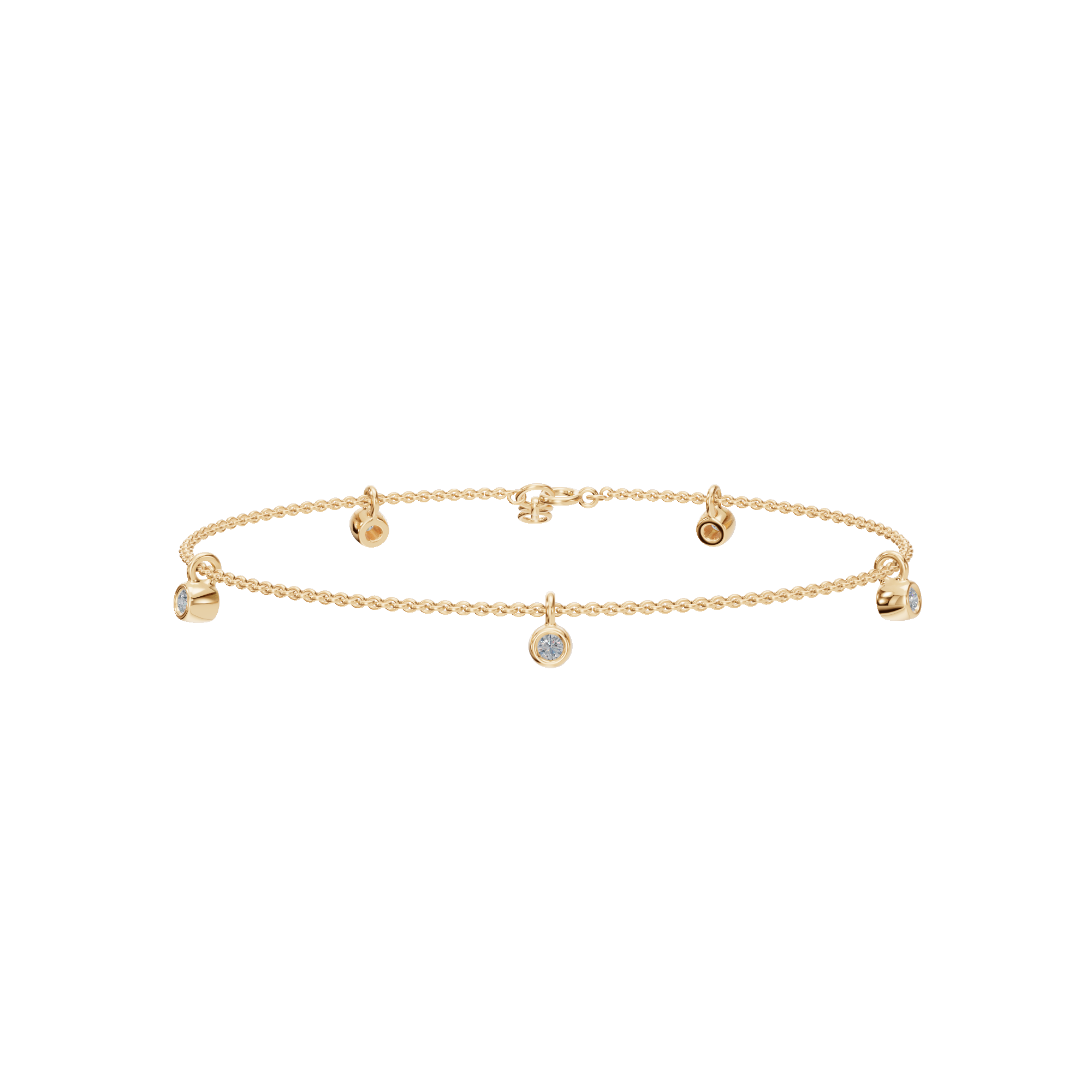 Moonfall Bezel Lab Grown Diamond Charm Chain Bracelet