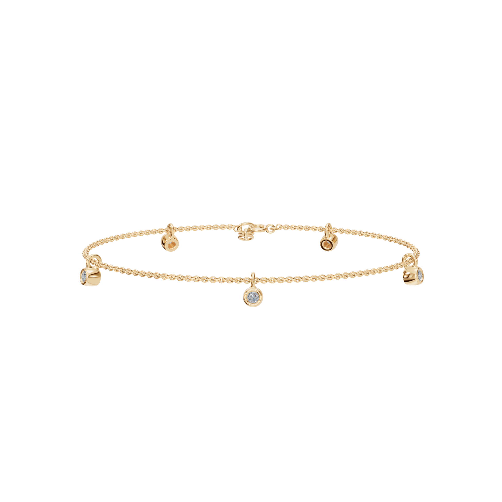 Moonfall Bezel Lab Grown Diamond Charm Chain Bracelet