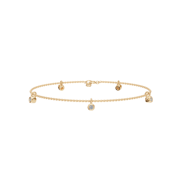 Moonfall Bezel Lab Grown Diamond Charm Chain Bracelet