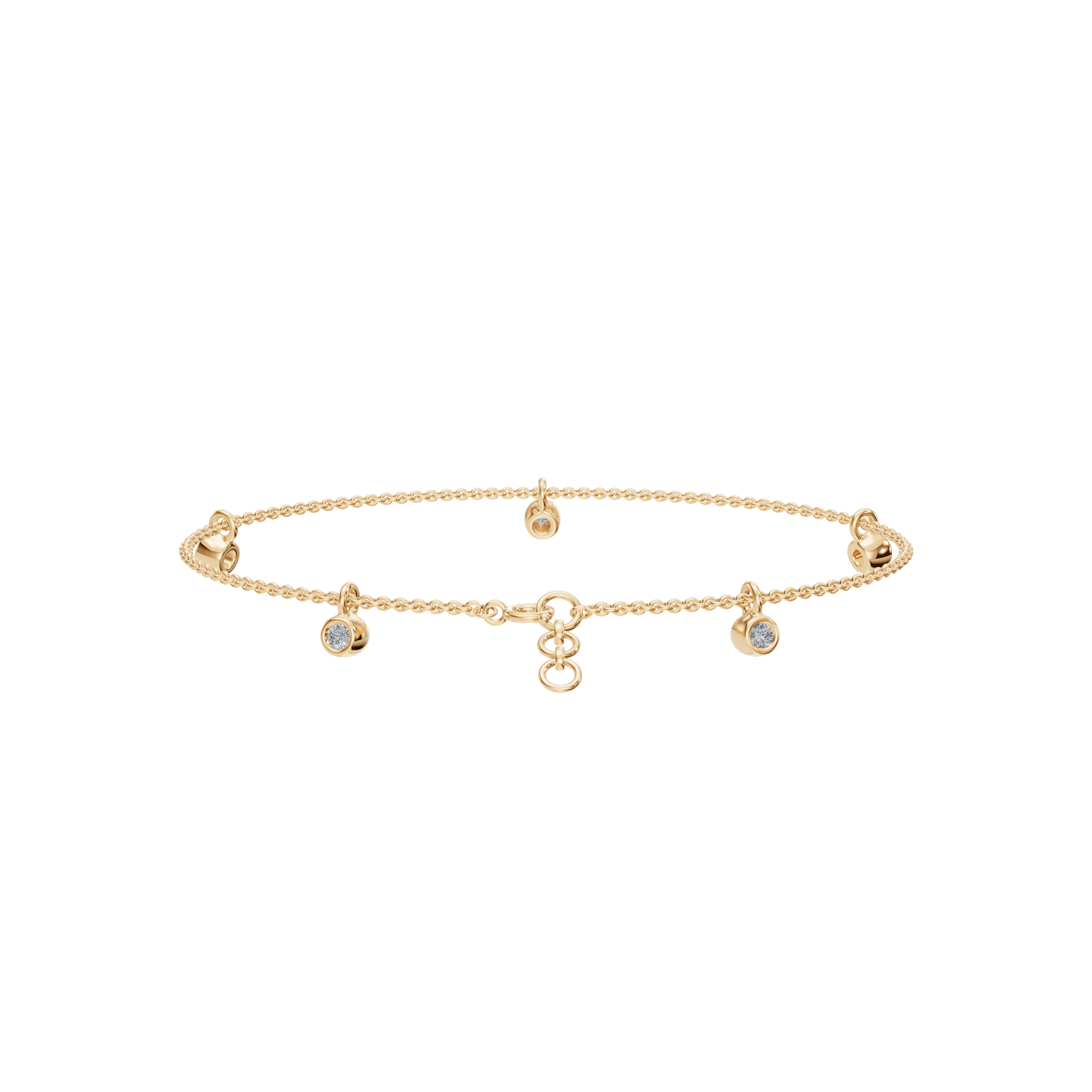 Moonfall Bezel Lab Grown Diamond Charm Chain Bracelet