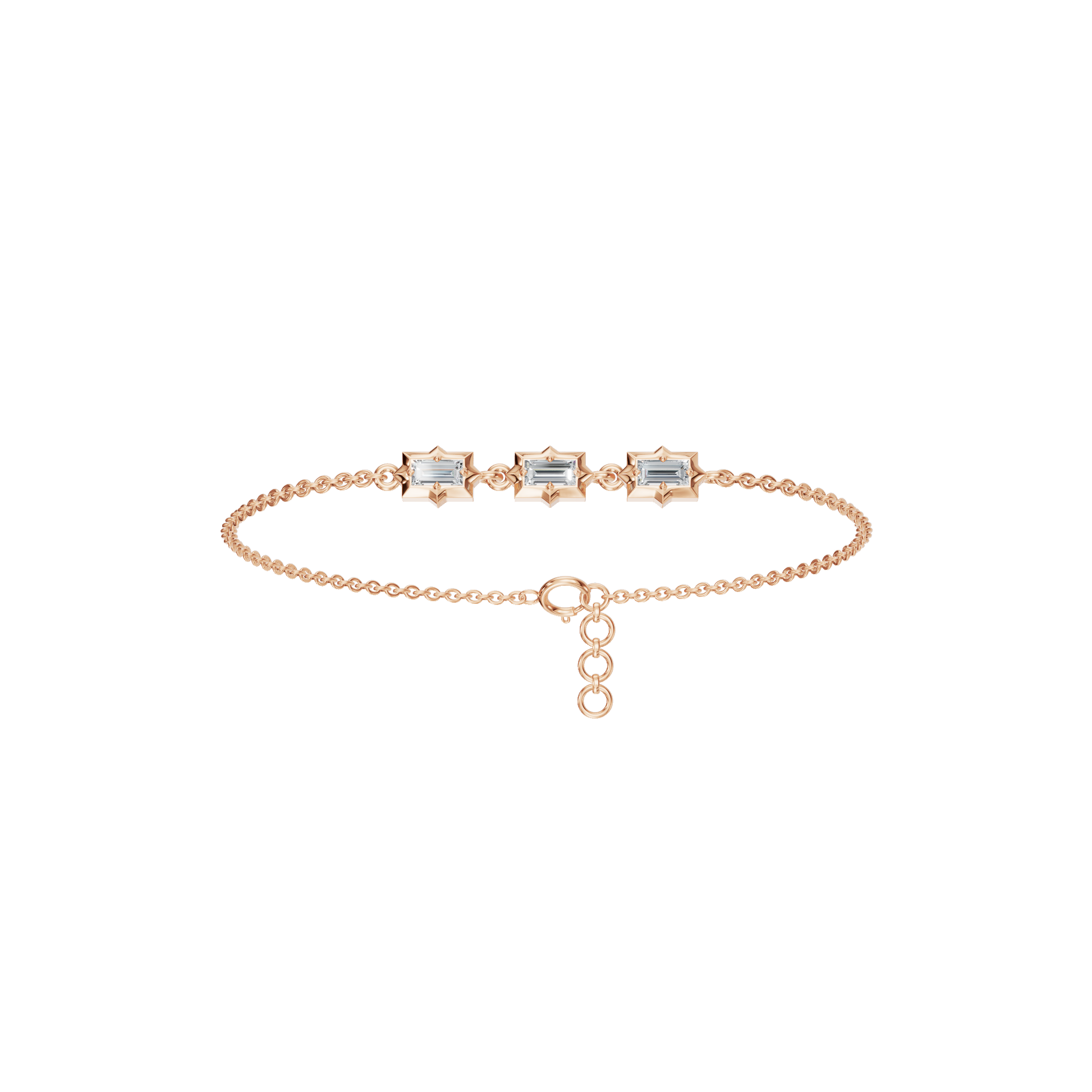 3.35 CTW Marquise Shape Diamond Link Bracelet in Solid Gold