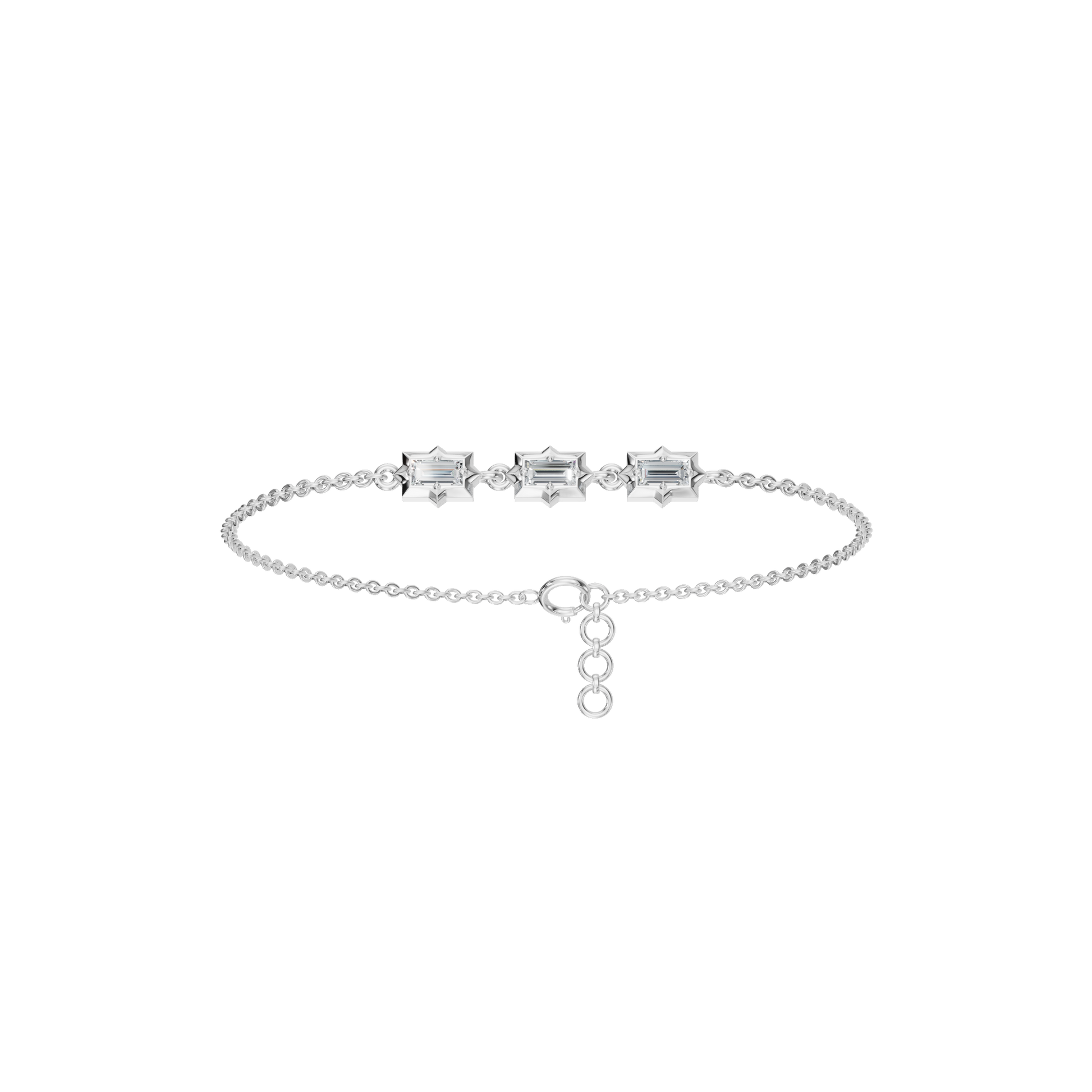 3.35 CTW Marquise Shape Diamond Link Bracelet in Solid Gold