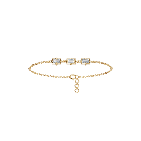 3.35 CTW Marquise Shape Diamond Link Bracelet in Solid Gold