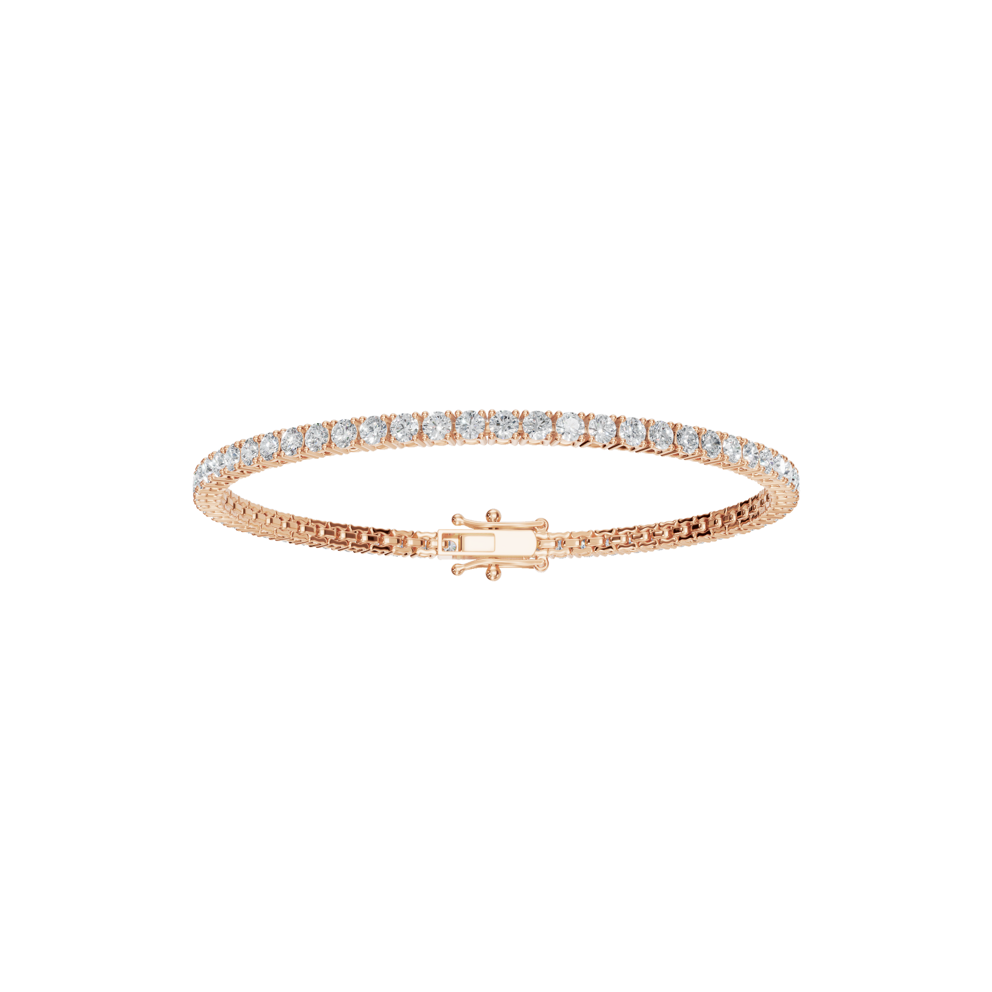 4.10 CTW Round Diamond Tennis Bracelet in Solid Gold for Women